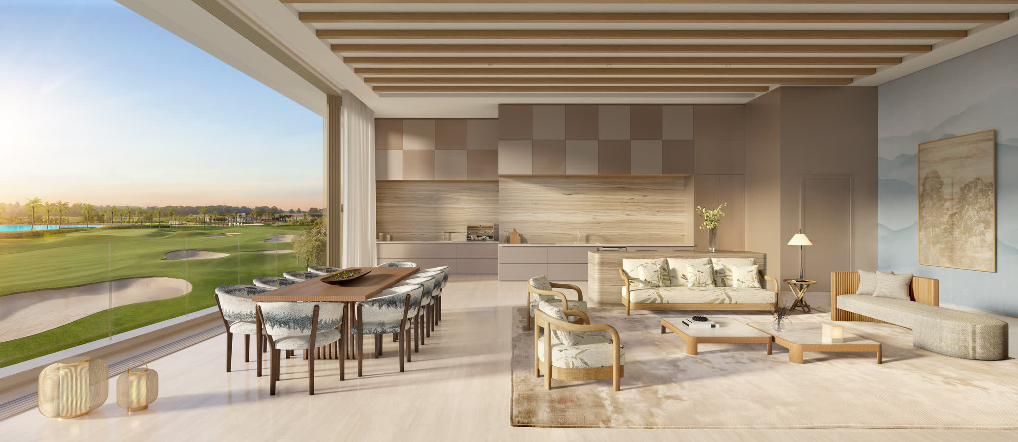 Living do apartamento de 170 m²